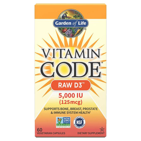 Garden of Life Vitamin Code Raw D3, 5000 UI - 60 vcaps