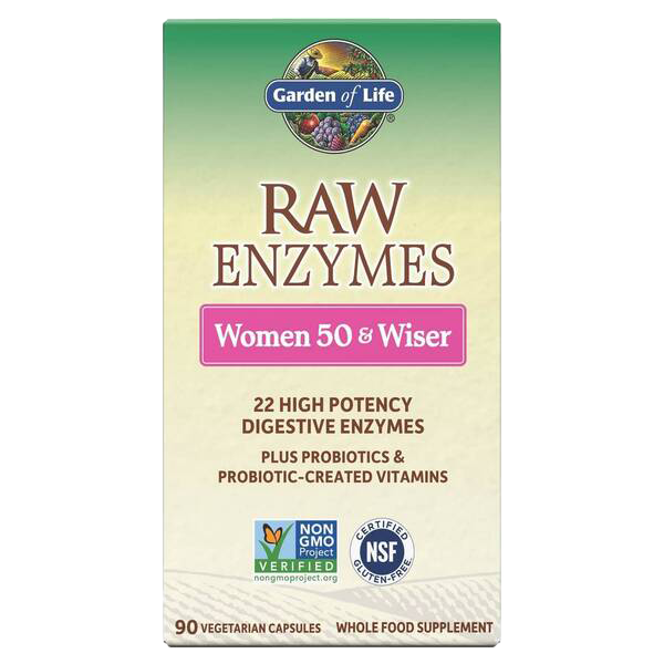 Garden of Life Raw Enzymes Women 50 &amp; Wiser – 90 Kapseln