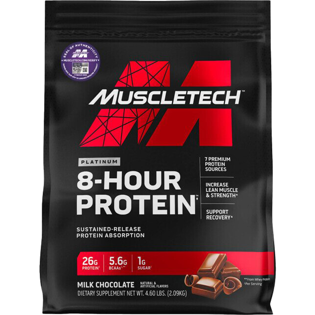 MuscleTech Platinum 8-Stunden-Protein, Schokolade – 2090 Gramm