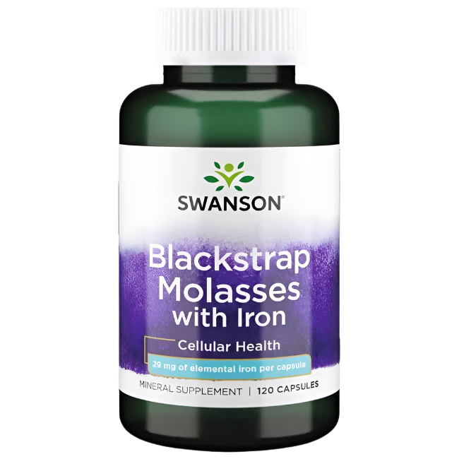 Swanson Blackstrap Melasse mit Eisen, 29 mg – 120 Kapseln