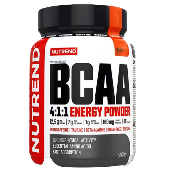 Nutrend BCAA 4:1:1 Energy Powder, Orange - 500 grams