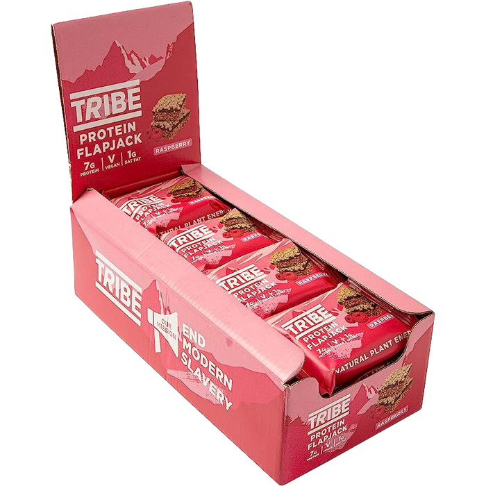 Tribe Protein Flapjack, Himbeere – 12 x 50 g