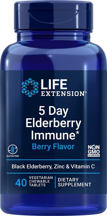 5 Day Elderberry Immune, Berry - 40 chewable tabs