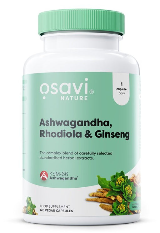 Ashwagandha + Rhodiola & Ginseng - 120 vegan capsules - Default Title - Health and Wellbeing at MySupplementShop by Osavi