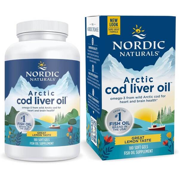 Nordic Naturals Arctic Cod Liver Oil, 750mg Lemon (EAN 768990891304) - 180 softgels - Default Title - Sports Nutrition at MySupplementShop by Nordic Naturals