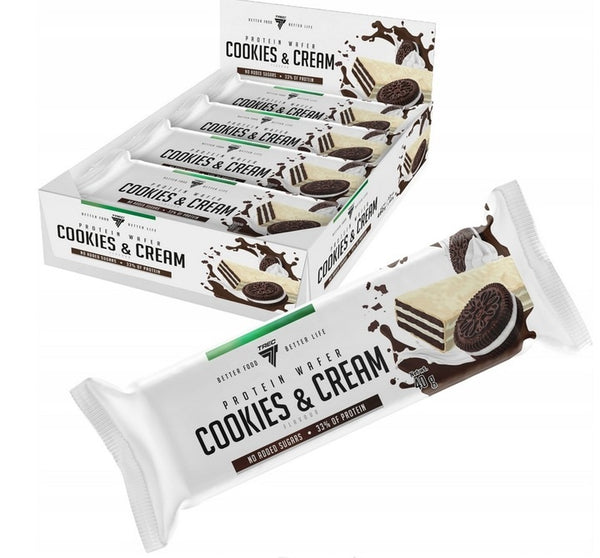 Trec Nutrition Protein Wafer 12 x 40g - Cookies & Cream - Protein Wafer at MySupplementShop by Trec Nutrition