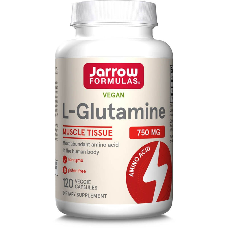 Jarrow Formulas L-Glutamine 750mg 120 Vegetarian Capsules - Amino Acids and BCAAs at MySupplementShop by Jarrow Formulas