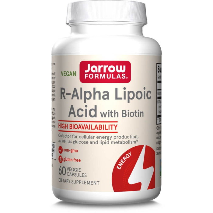 Jarrow Formulas R-Alpha Lipoic Acid + Biotin 60 Veggie Capsules - Health and Wellbeing at MySupplementShop by Jarrow Formulas