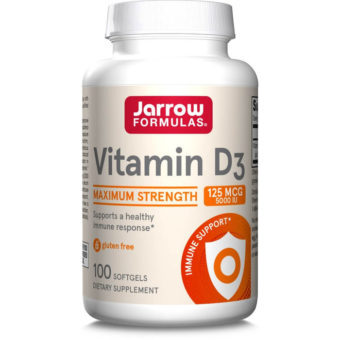 Jarrow Formulas Vitamin D3 125 mcg (5000 IU) 100 Softgels - Vitamins & Minerals at MySupplementShop by Jarrow Formulas