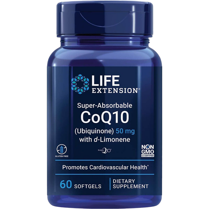 Life Extension Super-Absorbable CoQ10 (Ubiquinone) with d-Limonene 50 mg 60 Softgels