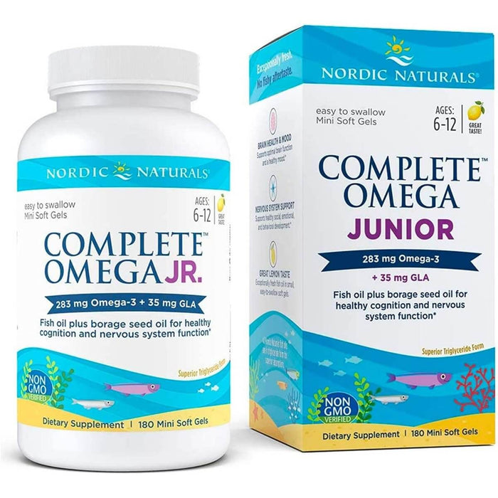 Nordic Naturals Complete Omega 3,6,9 Junior 180 Mini Softgels (Lemon) - Health and Wellbeing at MySupplementShop by Nordic Naturals