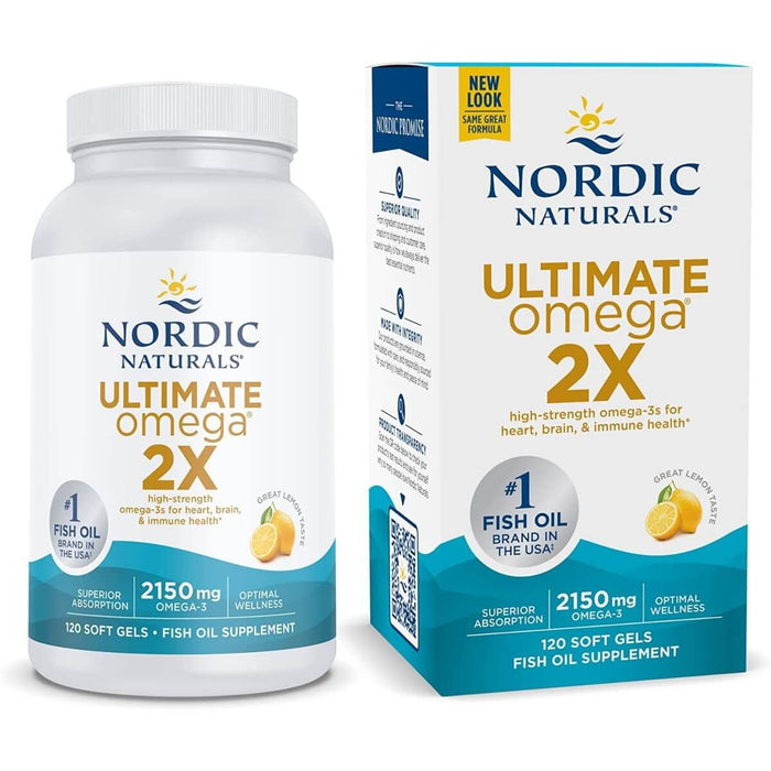 Nordic Naturals Ultimate Omega 2X 2150mg 120 Softgels (Lemon) - Health and Wellbeing at MySupplementShop by Nordic Naturals