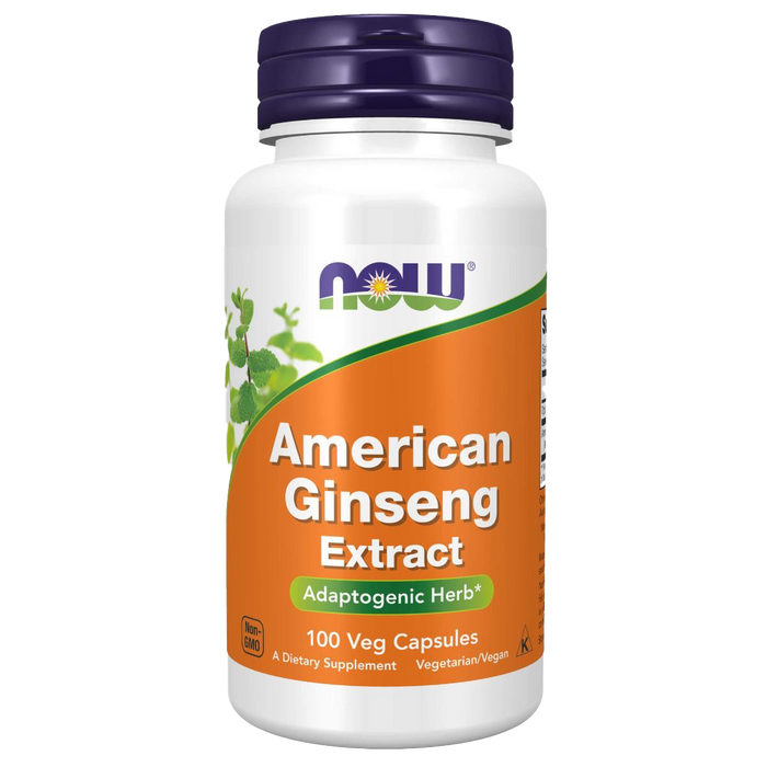 NOW Foods American Ginseng Extract 500 mg 100 Veg Capsules