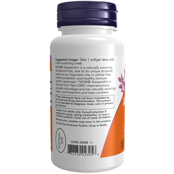 NOW Foods Astaxanthin 4 mg 90 Softgels | Premium Supplements at MYSUPPLEMENTSHOP