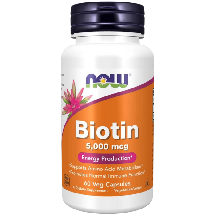 NOW Foods Biotin 5,000 mcg 60 Veg Capsules