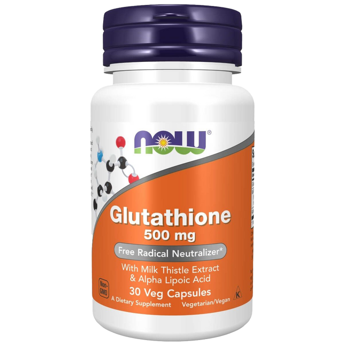 NOW Foods Glutathion mit Mariendistelextrakt und Alpha-Liponsäure, 500 mg – 30 Kapseln