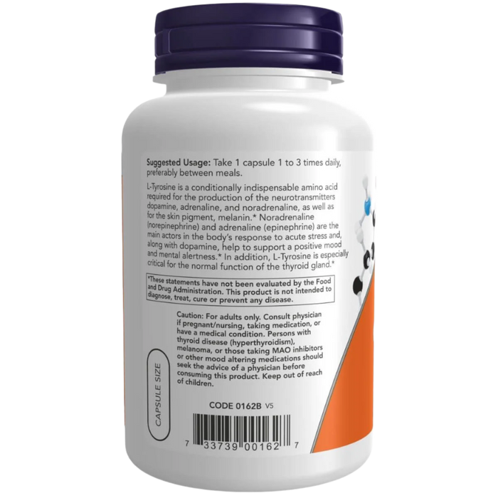 NOW Foods L-Tyrosine 500 mg 120 Capsules