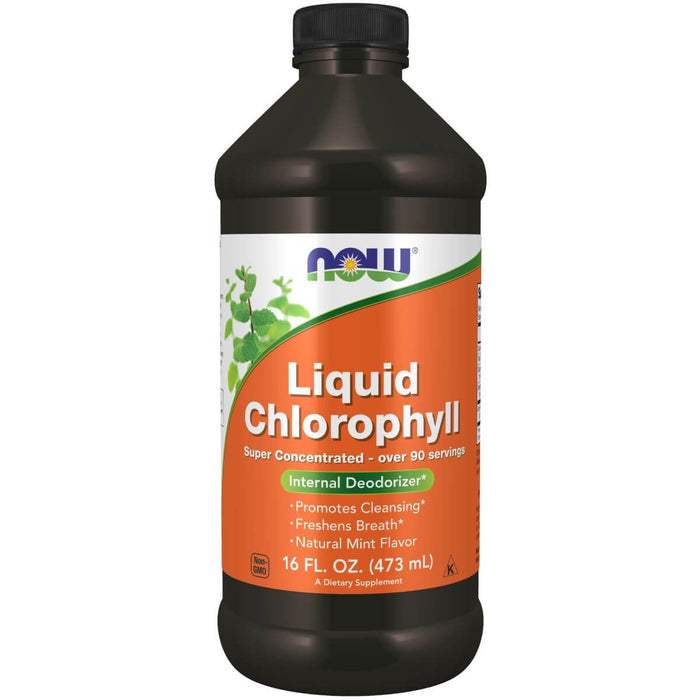 NOW Foods Liquid Chlorophyll Mint Flavour 16oz - Health and Wellbeing at MySupplementShop by NOW Foods