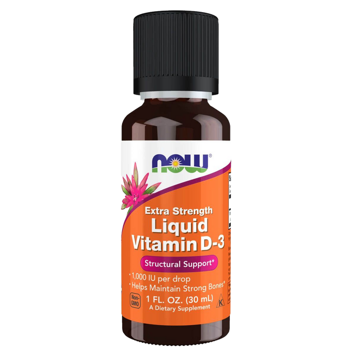 NOW Foods Vitamin D-3 Liquid, 1000 IE (extra stark) – 30 ml.