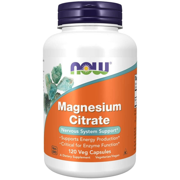 NOW Foods Magnesium Citrate 120 Veg Capsules | Premium Supplements at MYSUPPLEMENTSHOP