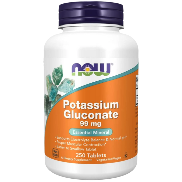 NOW Foods Potassium Gluconate 99mg 250 Tablets