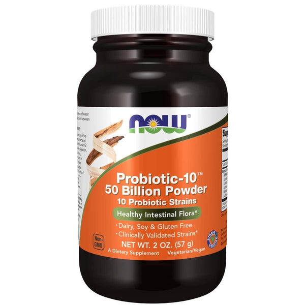 NOW Foods Probiotic-10 Powder 50 Billion 2oz | Premium Supplements at MYSUPPLEMENTSHOP