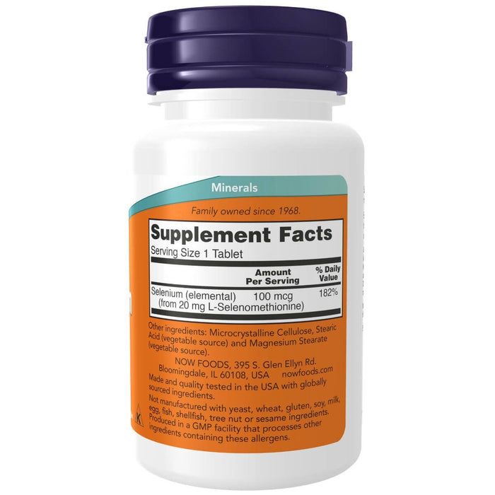 NOW Foods Selenium 100 mcg 100 Tablets - Vitamins & Minerals at MySupplementShop by NOW Foods