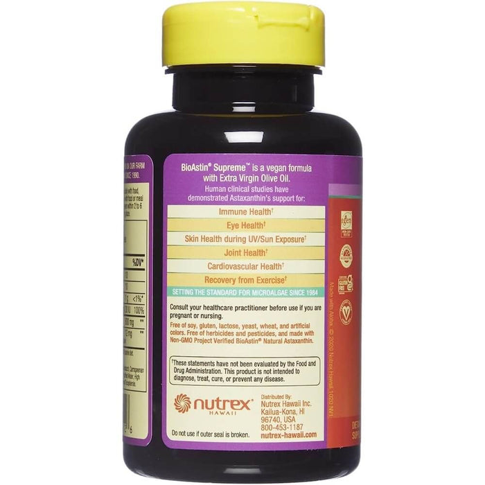 Nutrex BioAstin Supreme Astaxanthin 6mg 60 Vegan Softgels - Brain & Memory at MySupplementShop by Nutrex