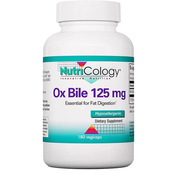 Nutricology Ox Bile 125mg 180 Capsules