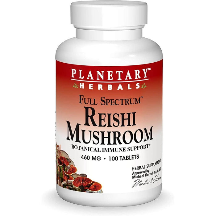 Planetary Herbals Full Spectrum Reishi Mushroom 460mg 100 Tablets - Heart Health at MySupplementShop by Planetary Herbals