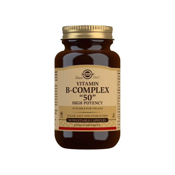 Solgar Vitamin B-Complex 50 High Potency Vegetable Capsules Pack of 50 at MySupplementShop.co.uk