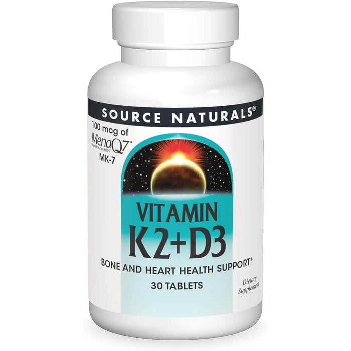 Source Naturals Vitamin K2 + D3 100mcg 30 Tablets - Immune Support at MySupplementShop by Source Naturals