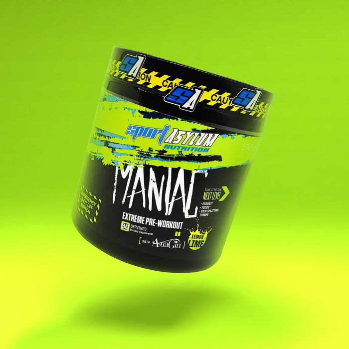 Sport Asylum Nutrition Maniac Pre Workout 360g - Loopy Lemon Lime - Sports Nutrition at MySupplementShop by Sport Asylum Nutrition