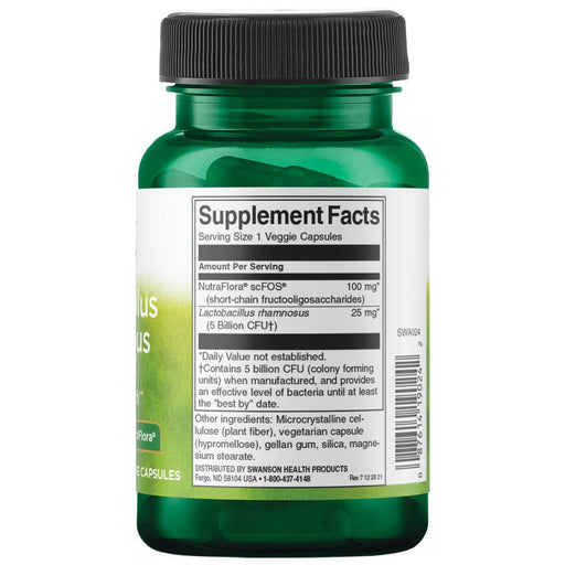 Swanson Lactobacillus Rhamnosus with FOS 5 Billion CFU 60 Vegetarian Capsules at MySupplementShop.co.uk