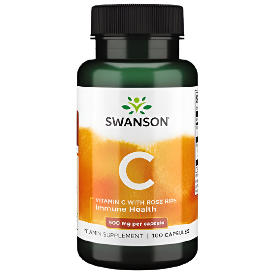 Swanson Vitamin C with Rose Hips 500 mg 100 Capsules