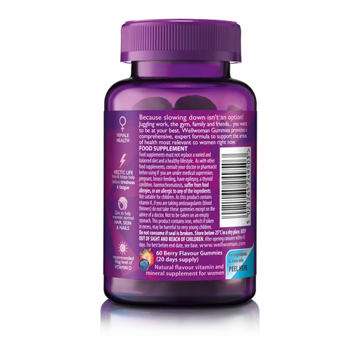 Vitabiotics Wellwoman Multi-Vitamin Natural Berry Flavour 60 Vegan Gummies - Women at MySupplementShop by Vitabiotics