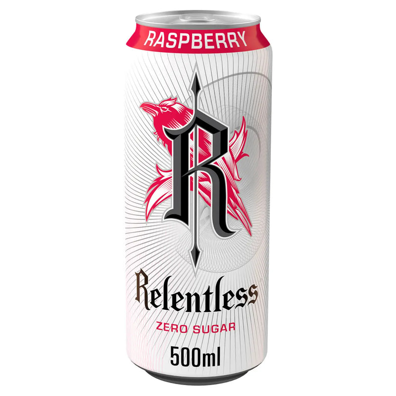 Relentless Raspberry Zero Sugar 12 x 500ml - Health Foods at MySupplementShop by Relentless