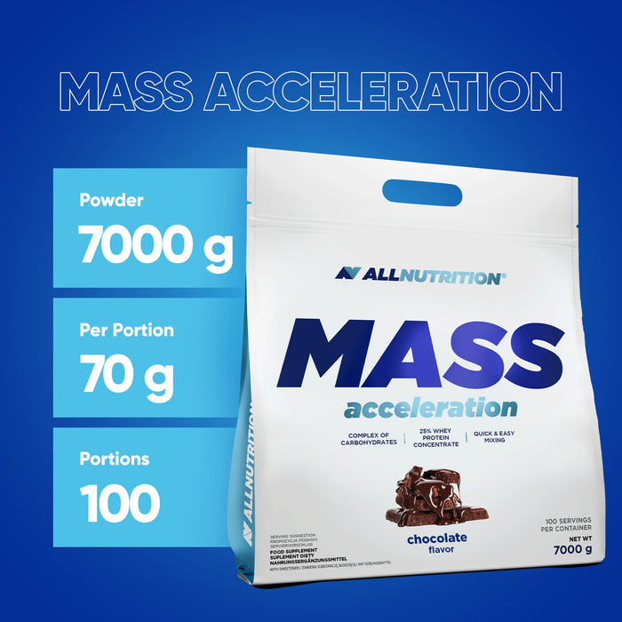 Allnutrition Mass Acceleration, Chocolate - 7000 grams | High-Quality Weight Gainers & Carbs | MySupplementShop.co.uk
