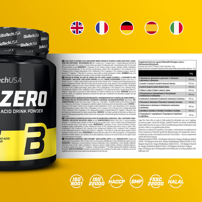 BioTechUSA EAA Zero, Unflavoured - 350 grams | High-Quality Amino Acids and BCAAs | MySupplementShop.co.uk