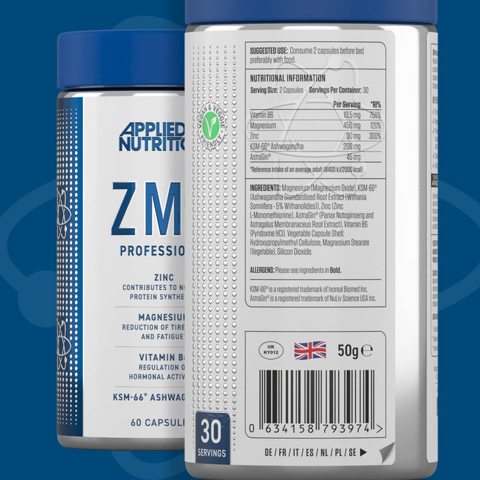 Applied Nutrition ZMA Pro - 60 caps - Testosterone Boosters at MySupplementShop by Applied Nutrition