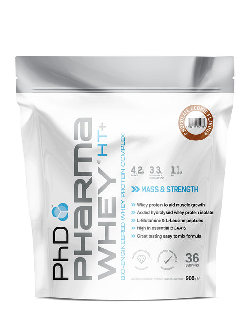 PhD Pharma Whey HT+, Chocolate Cookie - 908 grams | High-Quality Protein | MySupplementShop.co.uk