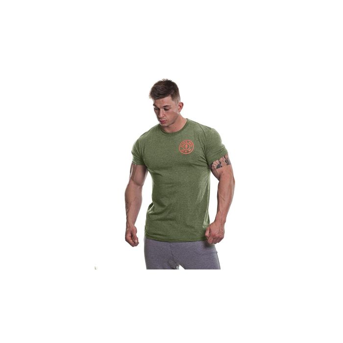 Golds Gym Basic T-Shirt - Army Marl/Orange