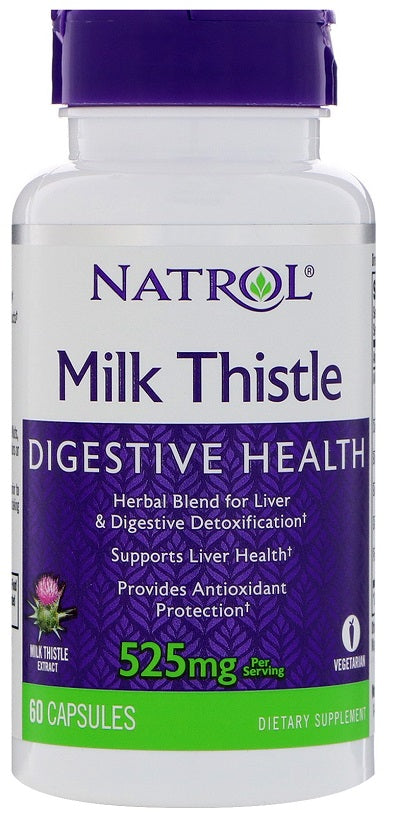 Natrol Milk Thistle, 525mg - 60 caps - Sports Supplements at MySupplementShop by Natrol