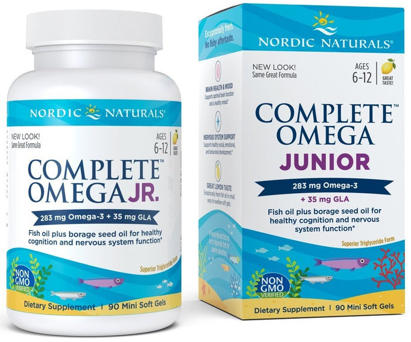 Nordic Naturals Complete Omega Junior, 283mg Lemon - 90 softgels | High-Quality Health and Wellbeing | MySupplementShop.co.uk
