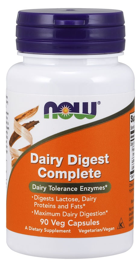 NOW Foods Dairy Digest Complete - 90 vcaps | High-Quality Health and Wellbeing | MySupplementShop.co.uk