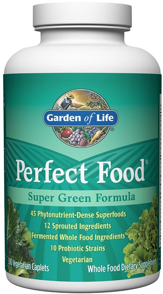 Garden of Life Perfect Food Super Green Formula - 300 vegetarian caplets | High-Quality Vitamins, Minerals & Supplements | MySupplementShop.co.uk