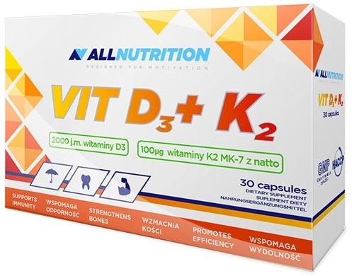 Allnutrition Vit D3 + K2 - 30 caps | High-Quality Vitamins & Minerals | MySupplementShop.co.uk