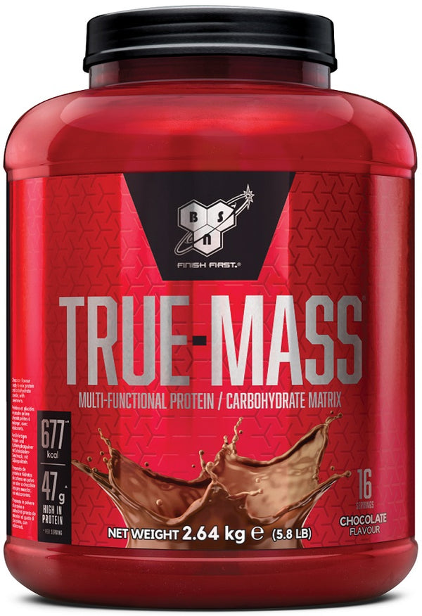 BSN True Mass, Strawberry Milkshake - 2640 grams | High-Quality Weight Gainers & Carbs | MySupplementShop.co.uk