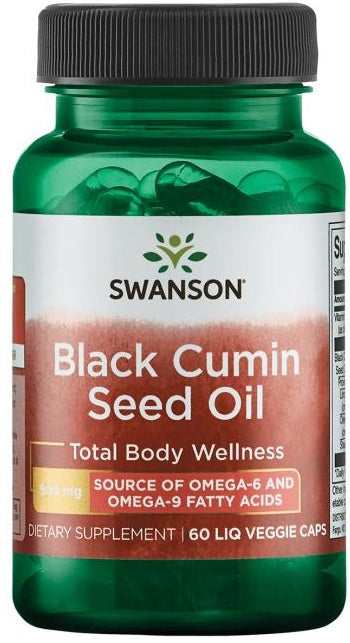 Swanson Black Cumin Seed Oil, 500mg - 60 liquid vcaps | High-Quality Health and Wellbeing | MySupplementShop.co.uk