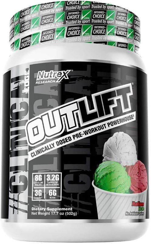 Nutrex OutLift, Italian Ice - 502 grams | High-Quality Pre & Post Workout | MySupplementShop.co.uk